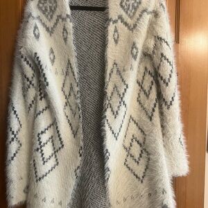 Cozy White and Gray Women's Sweater